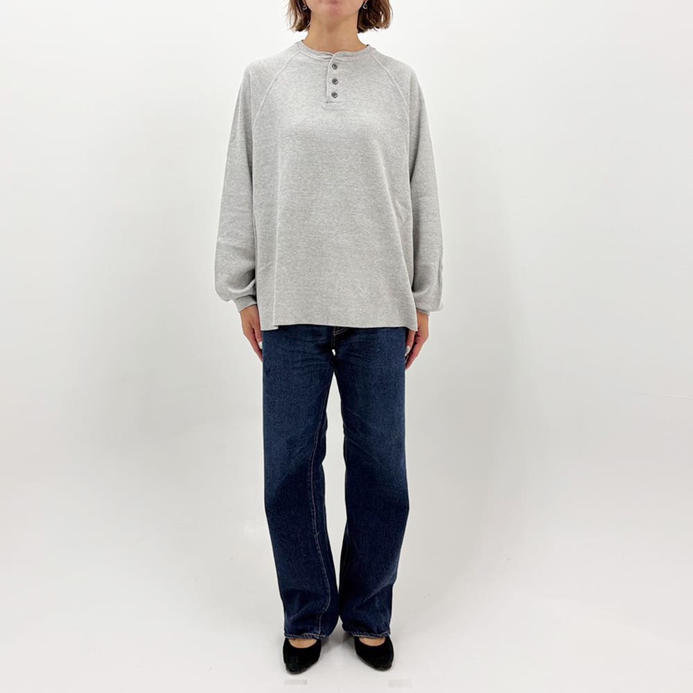 W-tuck Henley Neck Long Sleeve T-shirt 27SS