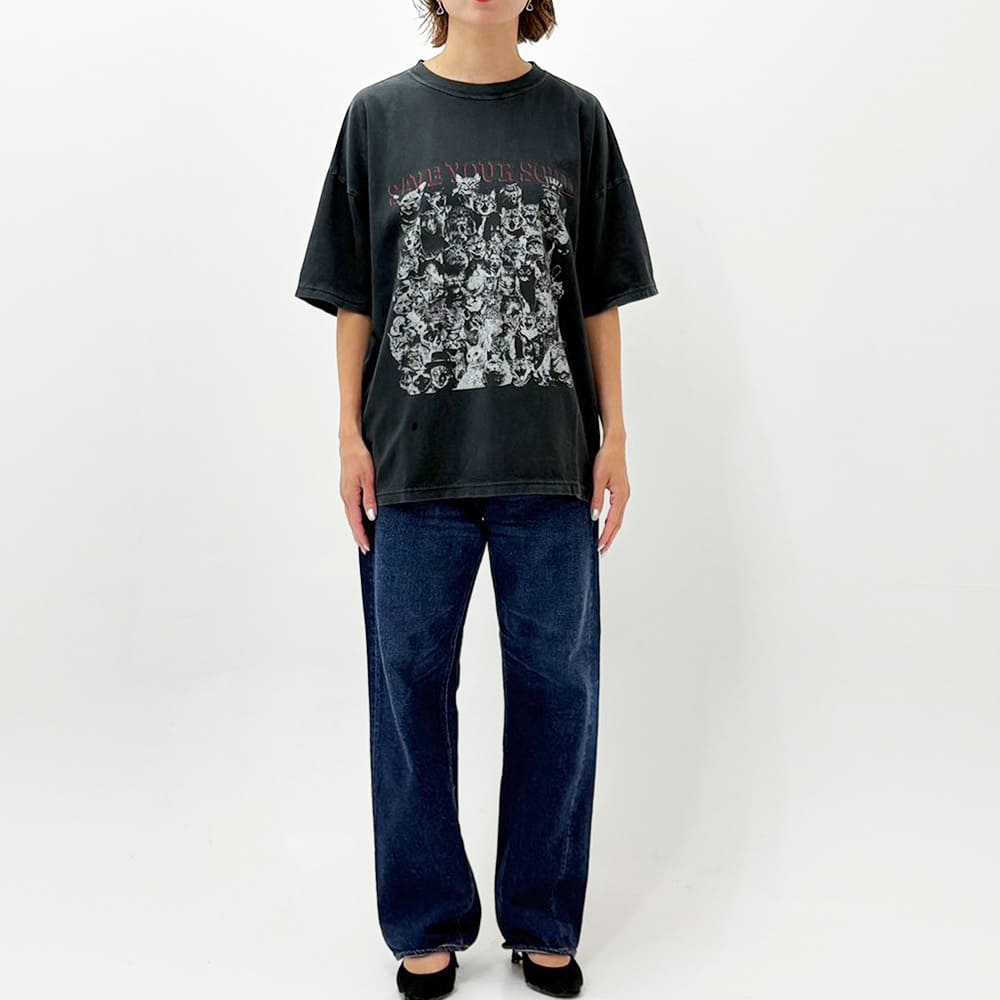 HARD SP加⼯20/天竺BIGサイズT(SAVE YOUR SOUL) 猫バージョン