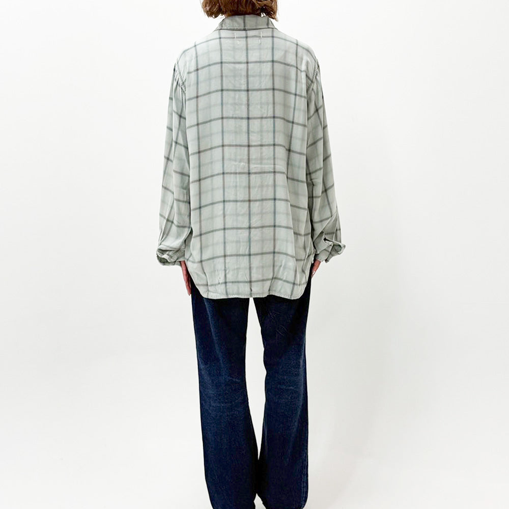 レーヨンツイルチェックシャツ