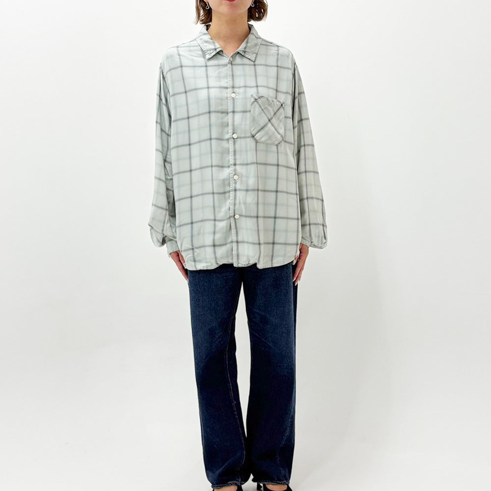 レーヨンツイルチェックシャツ